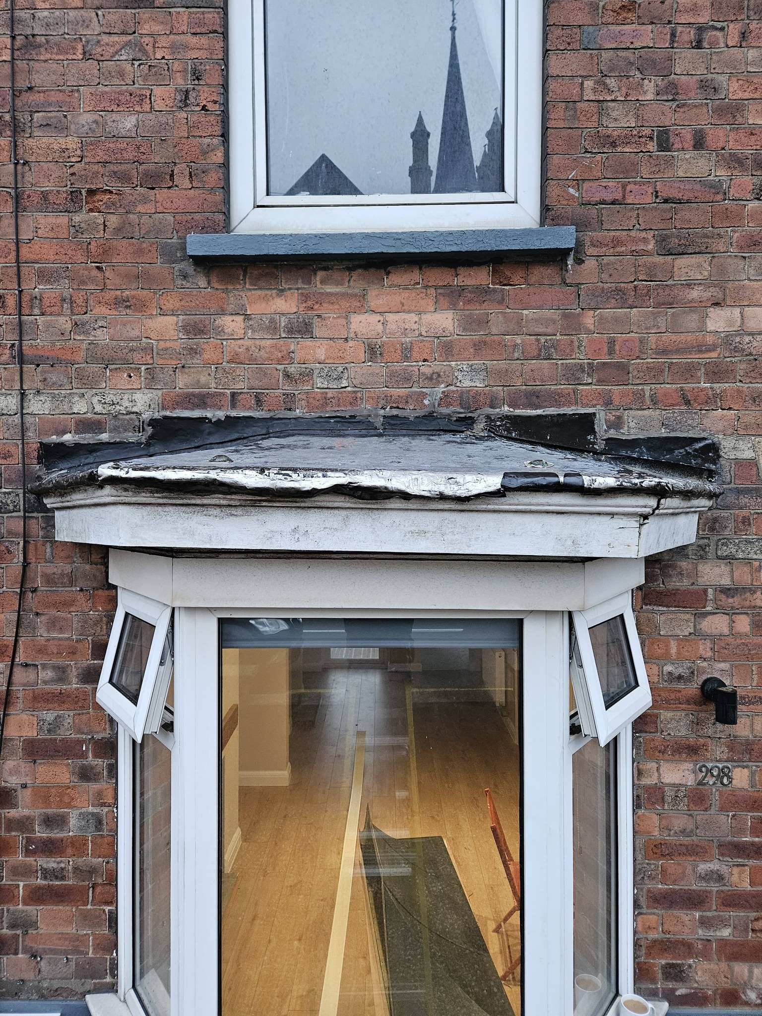 Victorian bay window before restoration