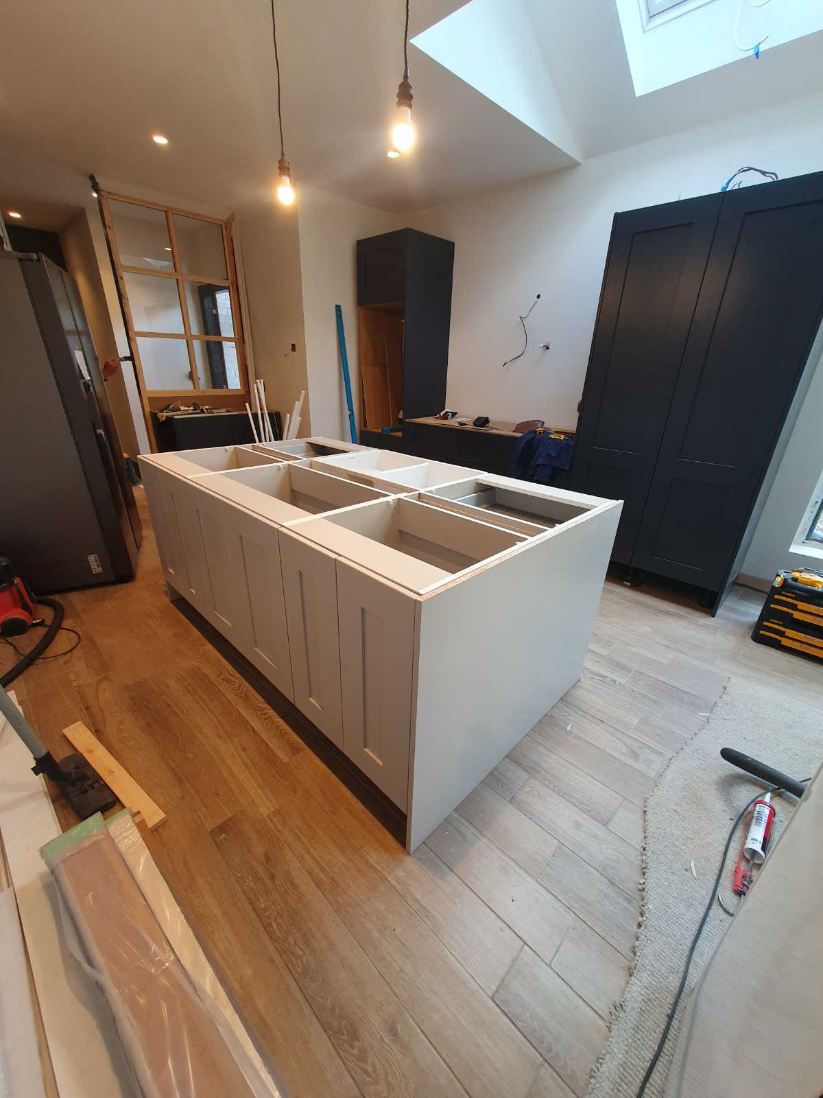 Kitchen island mid-install